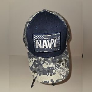 United States Navy Blue Gray Beige Digital Camo Adjustable Hat Cap